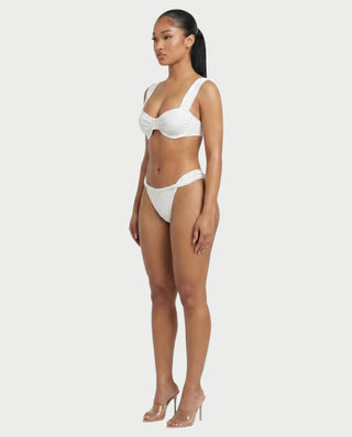KAVINA Underwire Bikini & Long Sleeve Mesh Cover-Up Three-Piece Set