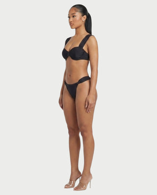KAVINA Underwire Bikini & Long Sleeve Mesh Cover-Up Three-Piece Set