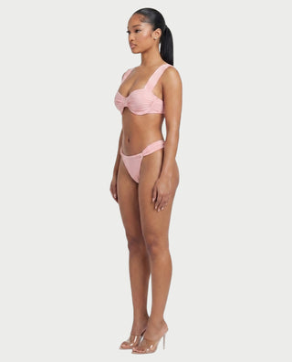 KAVINA Underwire Bikini & Long Sleeve Mesh Cover-Up Three-Piece Set