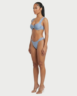 KAVINA Underwire Bikini & Long Sleeve Mesh Cover-Up Three-Piece Set