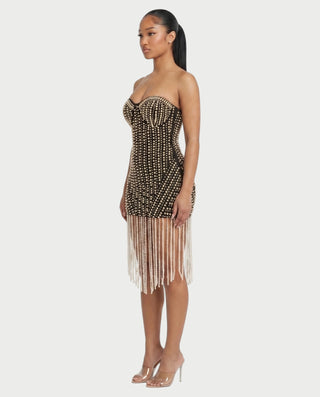 PEARL Embellished Mini Dress