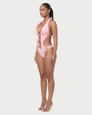 RAMONA Pearl Accent Floral One-Piece Swimsuit