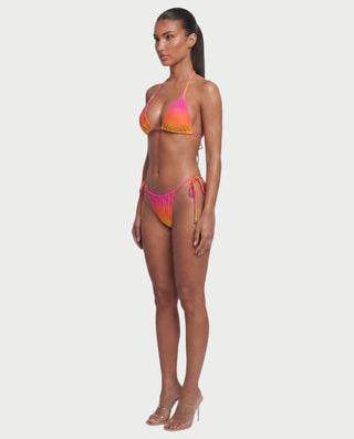 AVELIYA Ombre Bikini & Sheer Maxi Skirt Three-piece Set