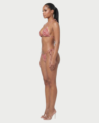 ABELYA Stripe Triangle Tie-Side Bikini Set