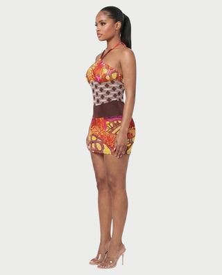 MARITA Abstract Print Bodycon Mini Dress