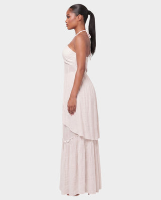 ELIORA Halter Cutout Top & Tiered Skirt Set