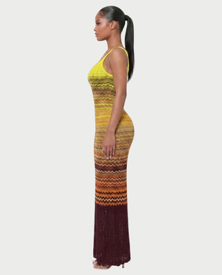VELVA Ombre Crochet Cover-Up Maxi Dress