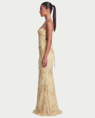 FLORELLE Floral Embroidered Corset Gown