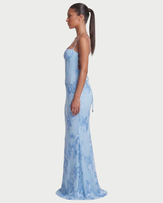 FLORELLE Floral Embroidered Corset Gown