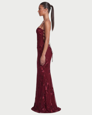 FLORELLE Floral Embroidered Corset Gown