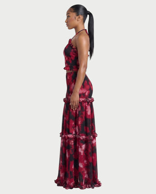Vestido mini de malla con aberturas y detalle de cadena de JUVIA
