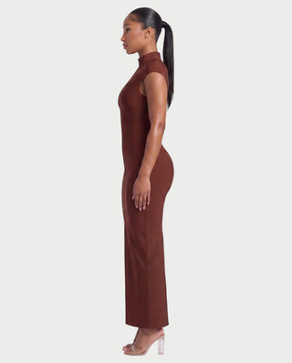 ESMERAY Mock Neck Bandage Maxi Dress