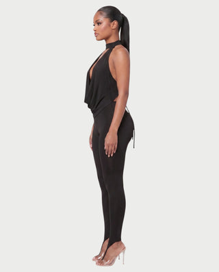 MAVE Cowl Choker Halter Top & Stirrup Leggings Set