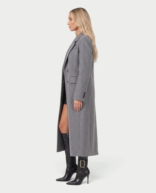 ANVINA Double-Breasted Notched Lapel Longline Trench Coat