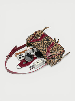 KORALIE Leopard Print Studded Handbag
