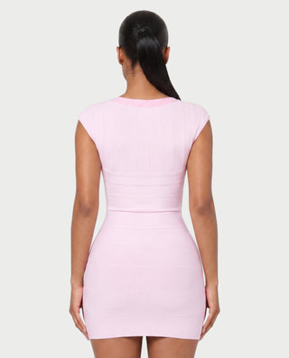 PRISHA Bandage Zip-Front Bodycon Mini Dress