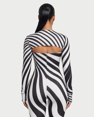 NOVIE Swirl Strapless Jumpsuit & Cropped Shrug Set