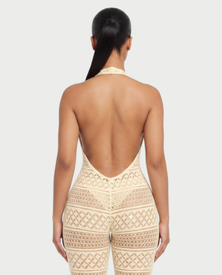 SARI Patterned Flare Jumpsuit