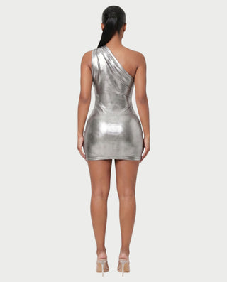 OPAL One-Shoulder Metallic Mini Dress