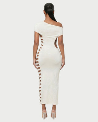 BLAISE One-Shoulder Ladder-Slit Cutout Maxi Dress