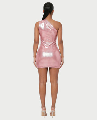 OPAL One-Shoulder Metallic Mini Dress
