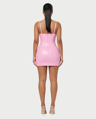 EULALIA Glossy Underwire Corset Bodycon Mini Dress