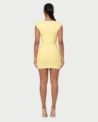 PRISHA Bandage Zip-Front Bodycon Mini Dress