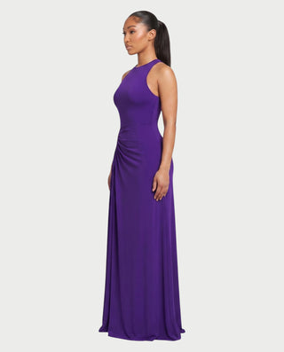 Vestido largo con cintura fruncida LORAINE