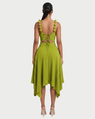 SHINE V-Neck Knotted Strap Top & Asymmetric Midi Skirt Set