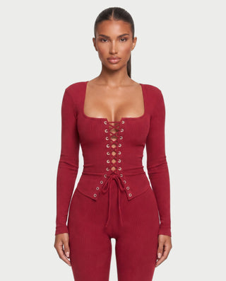 XANTHE Corset-Lace Top & Pants Set