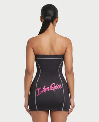ARACELLA Strapless Abstract Print Bodycon Tube Mini Dress