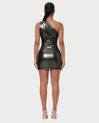 OPAL One-Shoulder Metallic Mini Dress
