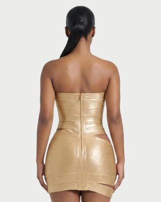 MOVA Strapless Cutout Bandage Mini Dress
