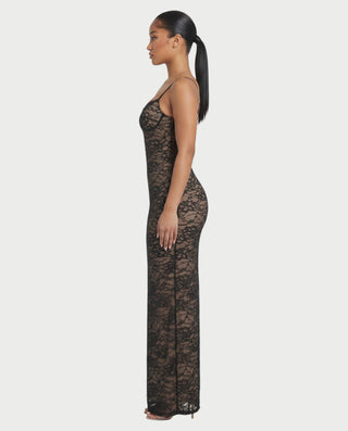 SITTIE Sweetheart Neckline Lace Bustier Fitted Maxi Dress