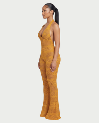SARI Patterned Flare Jumpsuit