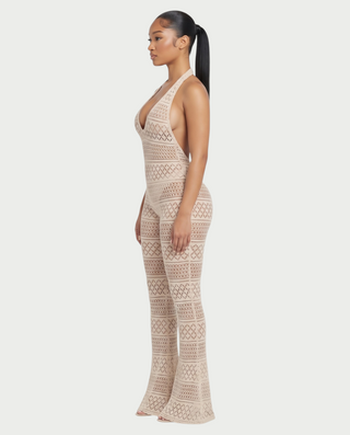 SARI Patterned Flare Jumpsuit