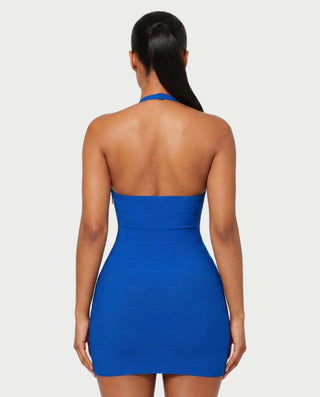 JASIRI Deep Plunge Bandage Bodycon Mini Dress