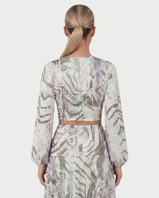 KISSES Animal Print Asymmetric Skirt Set