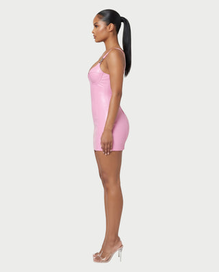EULALIA Glossy Underwire Corset Bodycon Mini Dress