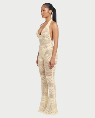 SARI Patterned Flare Jumpsuit