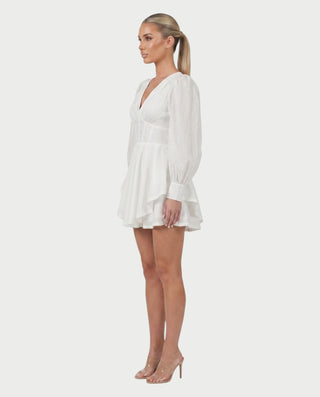 ETTA Long Sleeve Corset Fit & Flare Mini Dress