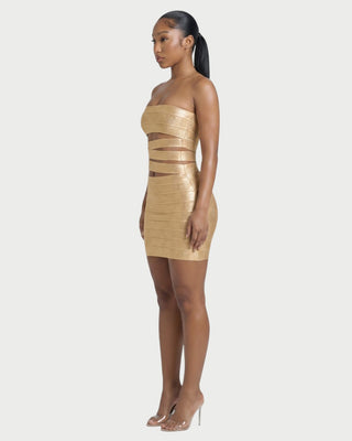 MOVA Strapless Cutout Bandage Mini Dress