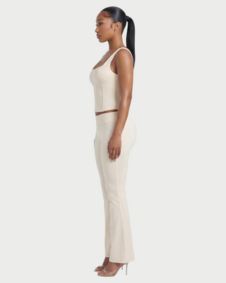 ROUGE Square Neck Corset Tank Top & Flared Pants Set