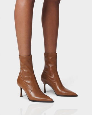 MARENA Pointed Toe Sculpted Heel Fitted Ankle Boots