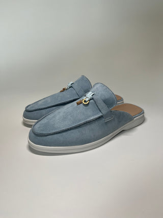 LERA Suede Open-Heel Loafers