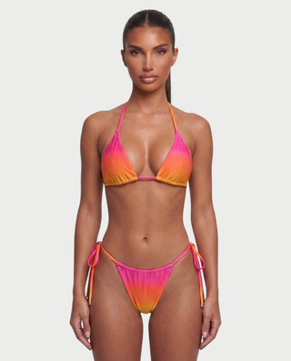 AVELIYA Ombre Bikini & Sheer Maxi Skirt Three-piece Set
