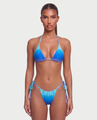 AVELIYA Ombre Bikini & Sheer Maxi Skirt Three-piece Set