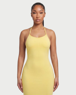 HIYABEL Open Back Halter Bodycon Maxi Dress