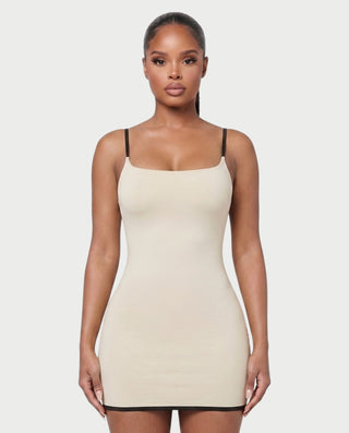 ELISCA Suspender Square Neck Bodycon Mini Dress