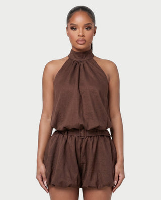 RIZZAN Halter Bubble Top & Shorts Set